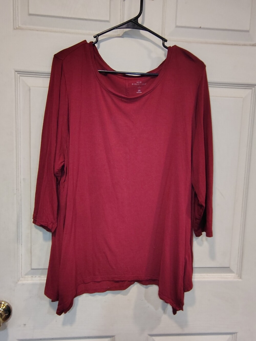 New Directions Curvy Women's Size 2X Burgundy Blouse